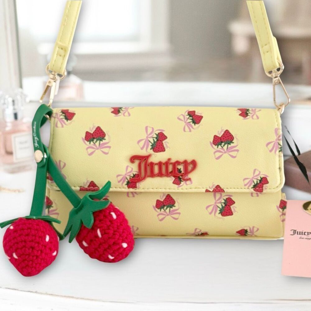 Juicy Couture Yellow Sweet Strawberry Crossbody Bag